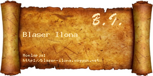 Blaser Ilona névjegykártya